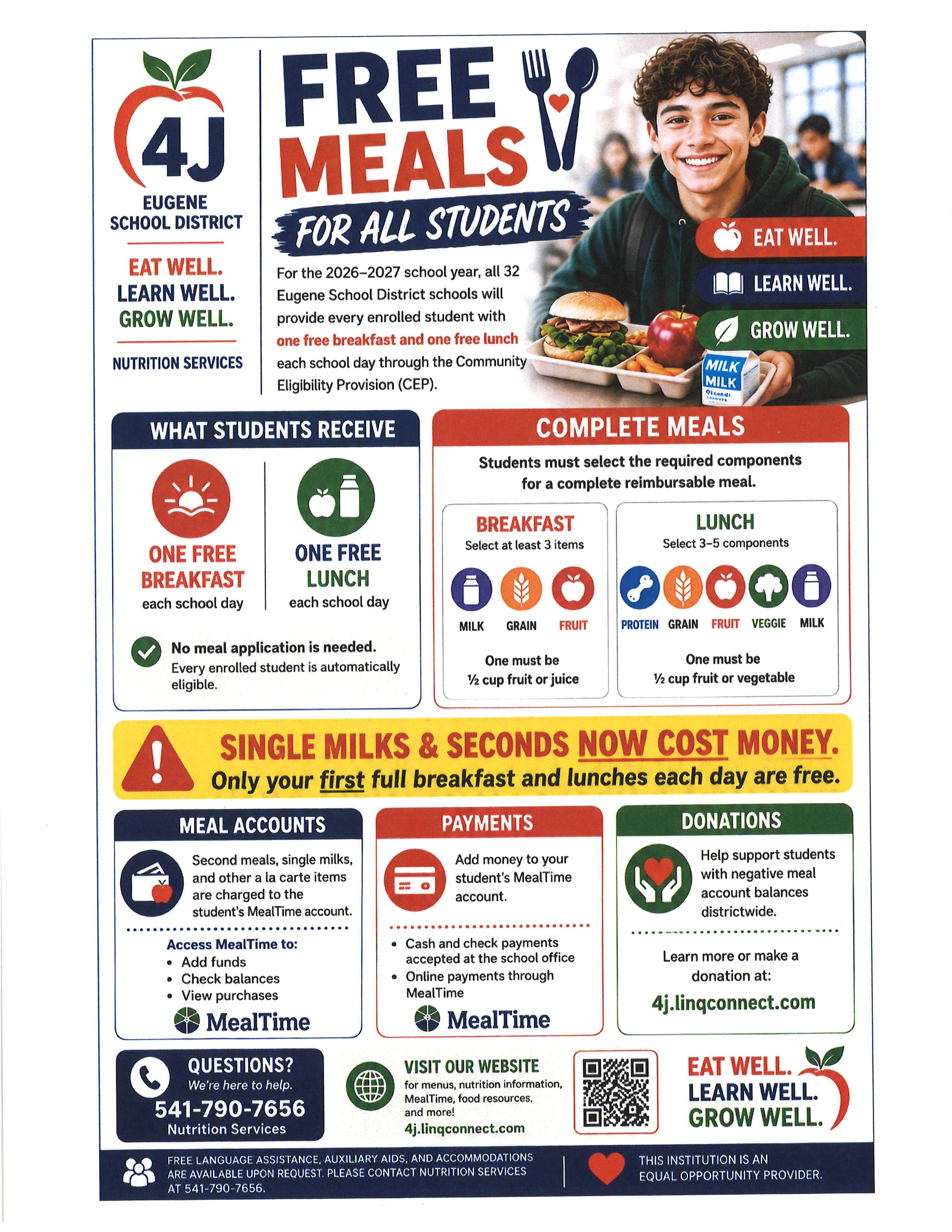 Poster describing free meals for all students 2